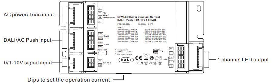 détails driver triac dali 50w